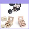 Leather Jewelry Box With Lock And Mirror For Gift Jewelry Storage