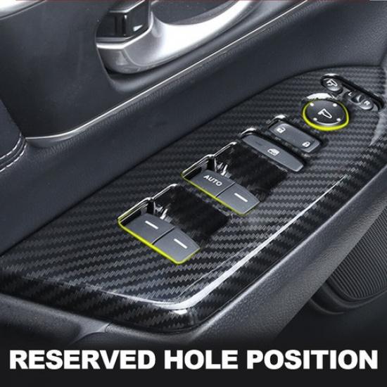 4X Carbon Fiber Car Door Switch Panel Cover Lock Trim for Honda CRV 2017-