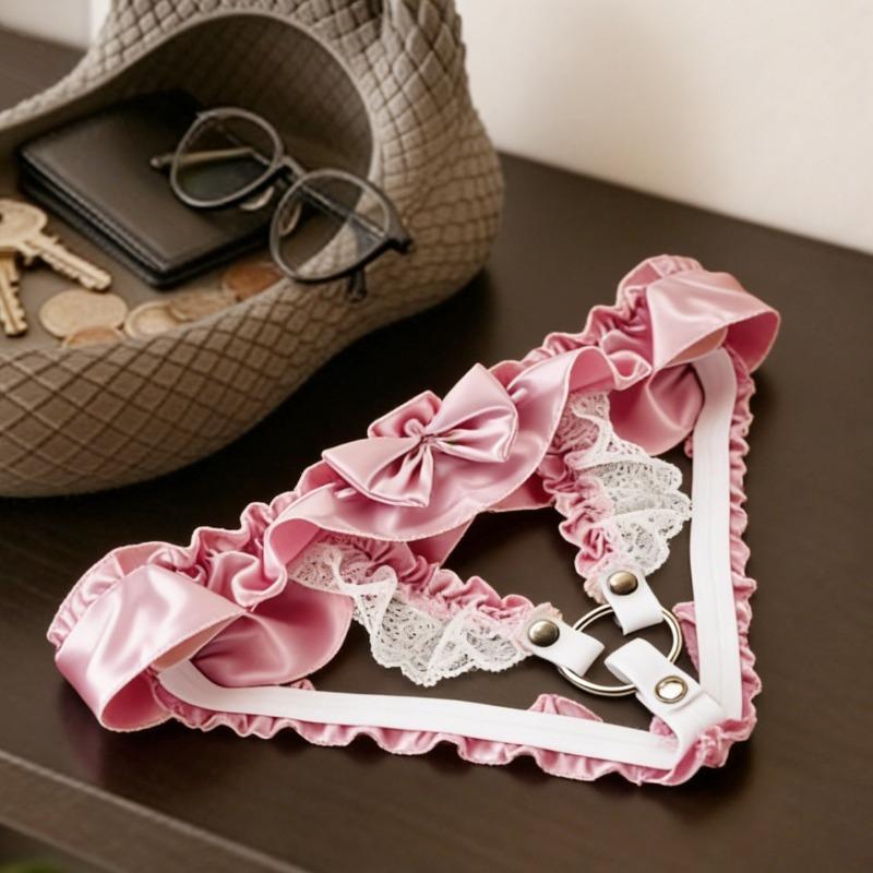 Pink Lace Bow Chastity Belt Waistband Penis CB Lock Strap Sissy Support Belt SM Devices Erotic Accessories for Man Adult Sex Toy