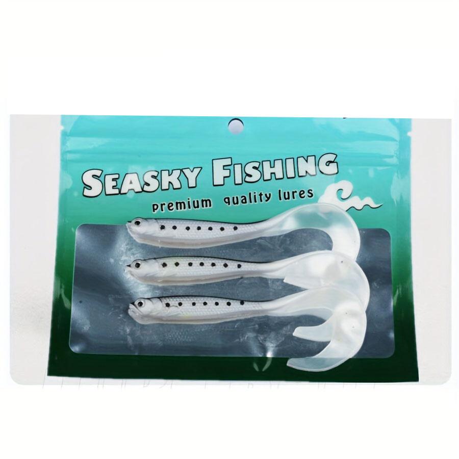 Open belly fish long rolled tail soft bait, lure soft bait used for bass, saltwater and freshwater fishing - lifelike design and