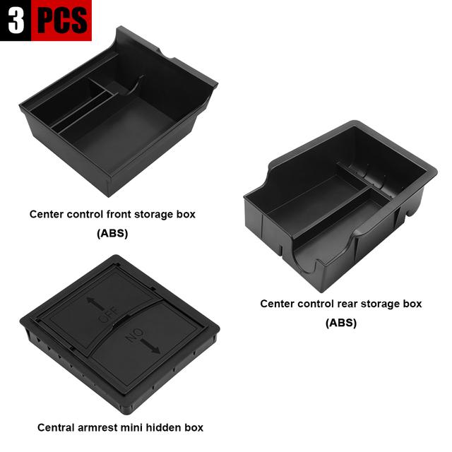 Pentru Tesla Model 3 2022 Model Y 2023 Cutie de depozitare Cotiera centrala Cutie ascunsa Suport pahare Organizator interior masina