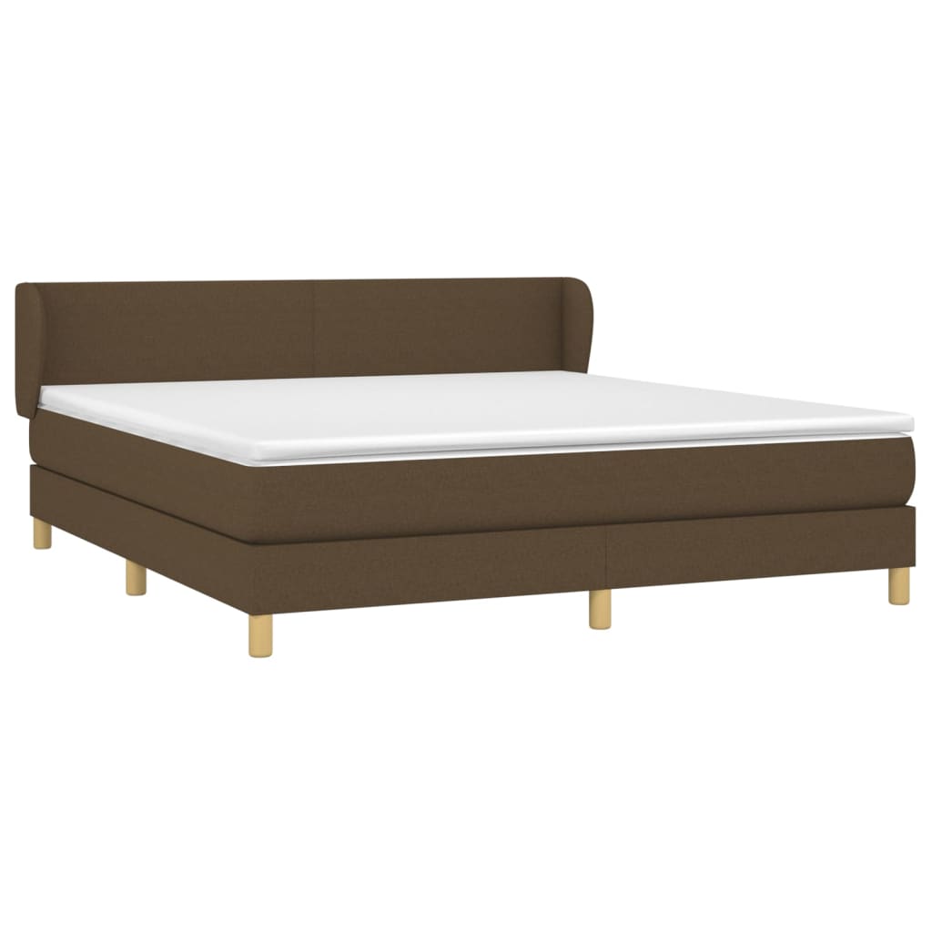 Vidaxl Continental Bed with Mattress, Brown, Fabric, 180X200 Cm