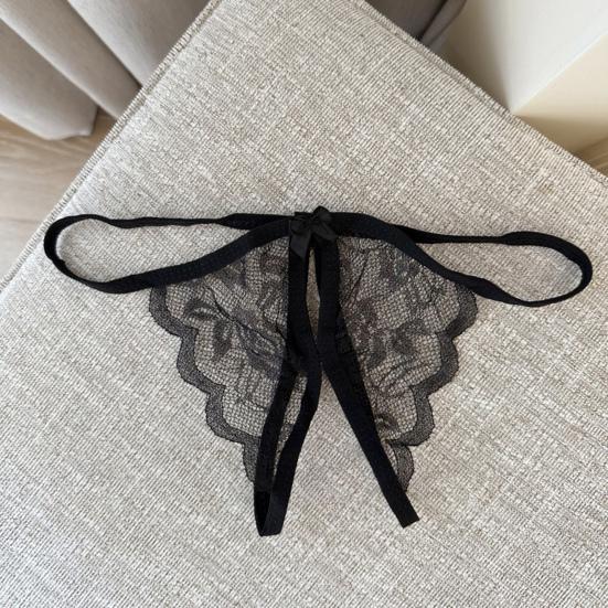 Dámské Kalhotky Krajka Otevřený rozkrok Průhledný Mašlička Dekor Jednobarevná Tanga G-string Dáma Nízký pas Tenké Intimní Dámské Spodní prádlo