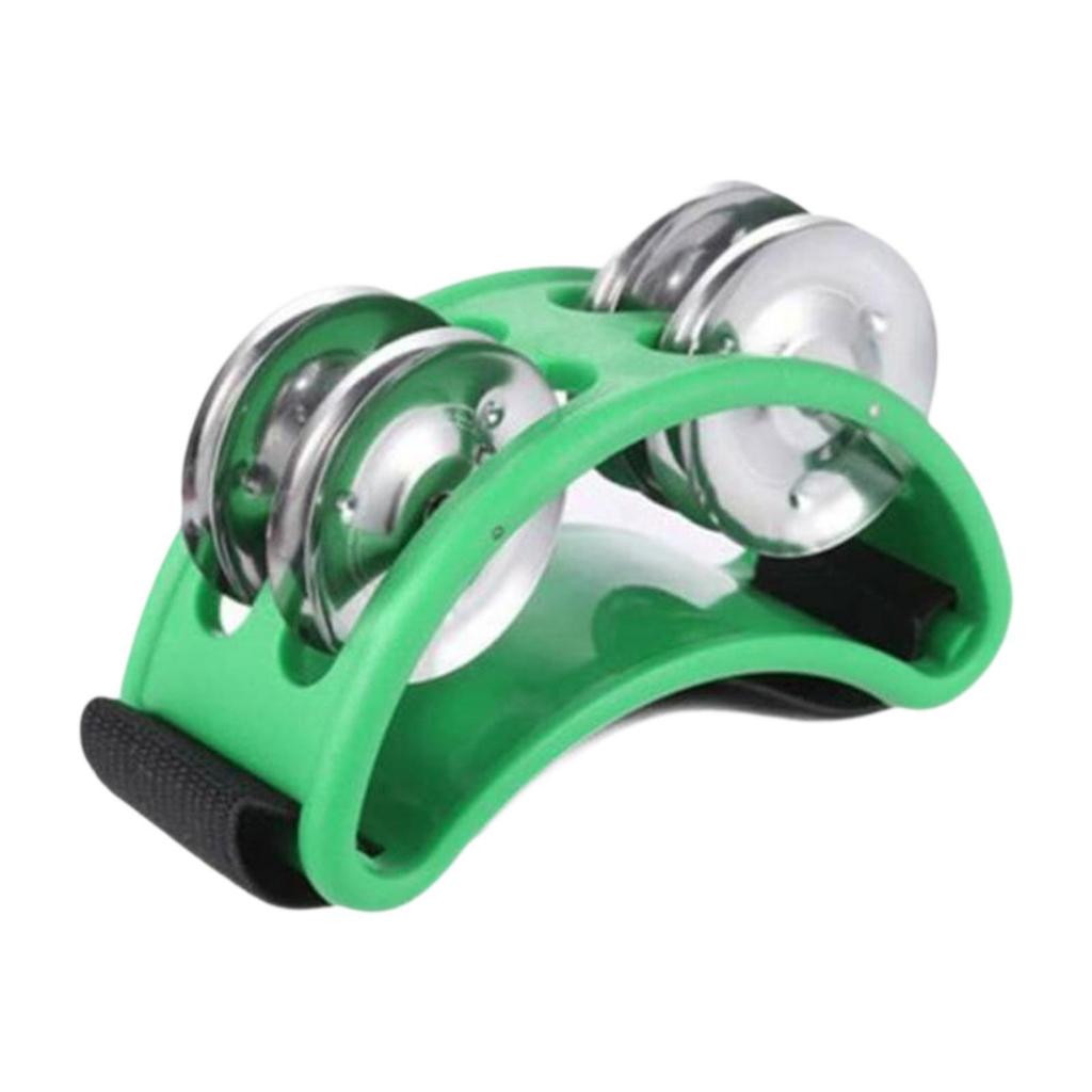 Foot Tambourine 4 Bells Tambourine Professional Shoe Tambourines Shaker Foot Drum for Party Banjo Mandolin Ukulele Instrument