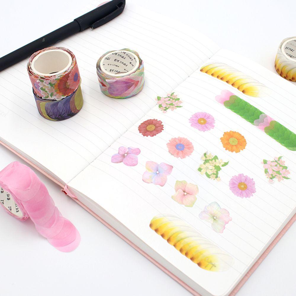 200PCS DIY Stylish Decorative Sticky Paper Scrapbooking Flower Petals Tape Masking Tape