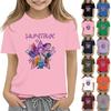 Boys Girls Round Neck Casual Printed Short-sleeved T-shirt Top