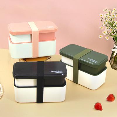 Fiambrera Bento 1450ml a Prueba de Fugas Fiambrera Apilable Cajas de Snacks con Compartimentos Contenedor para Preparación de Comidas para para Escuela Oficina Camping
