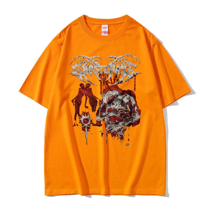 Ghostemane Print T-shirt Short Sleeve Men's Gothic Oversized T Shirt Male Streetwear Men Women Fashion Vintage Metal Rock Tshirt