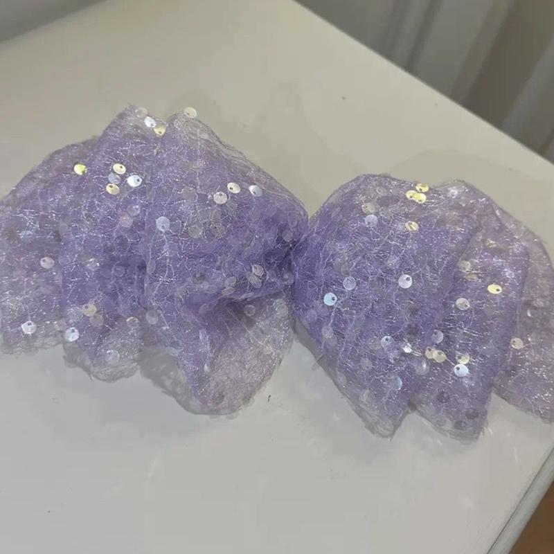 Cute Style Sequins Bowknot Shape Hair Claw Summer Hair Accessories for Women High Ponytail Party Anti-Slip Hairpins