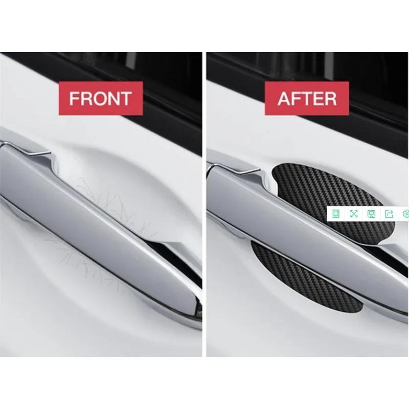 16/8/4 Sztuki Folii Ochronnej na Klamki Drzwi Samochodowych, Naklejki z Włókna Węglowego, Osłony Odporne na Zarysowania, Akcesoria Zewnętrzne