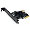ChenYang 2-Port USB 2.0 & USB 3.1 Gen 2 Type-E Front Panel Socket - PCI-E 2X PCI Express Expansion Card Adapter.