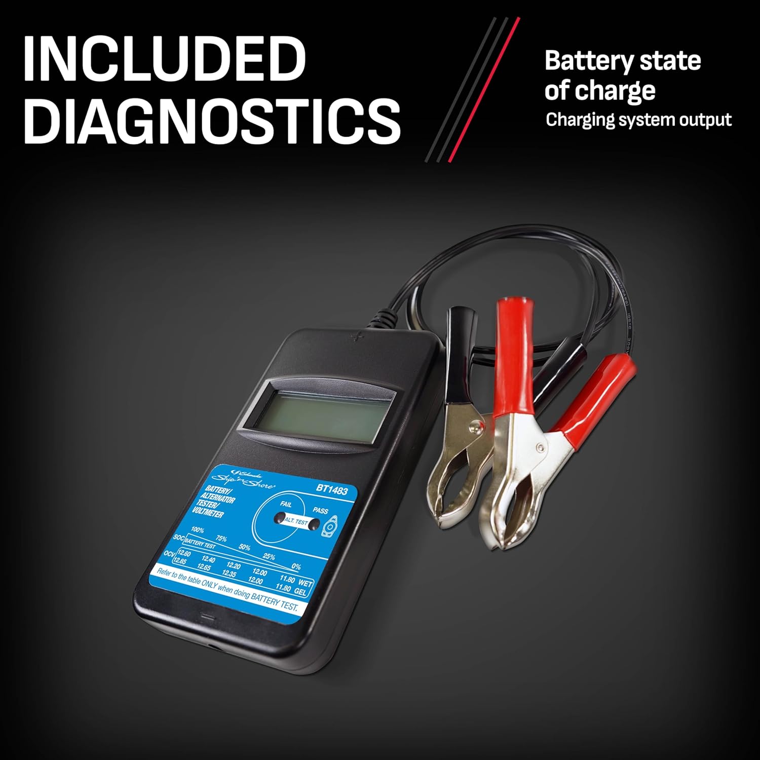 

Ship n Shore BT1483 Battery & Alternator Tester for 6V/12V/24V, VRLA, AGM, Gel United States