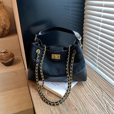 Niche Retro Handbag Tote Bag Women's New High-end Diamond Chain Bag Single Shoulder Messenger Bag