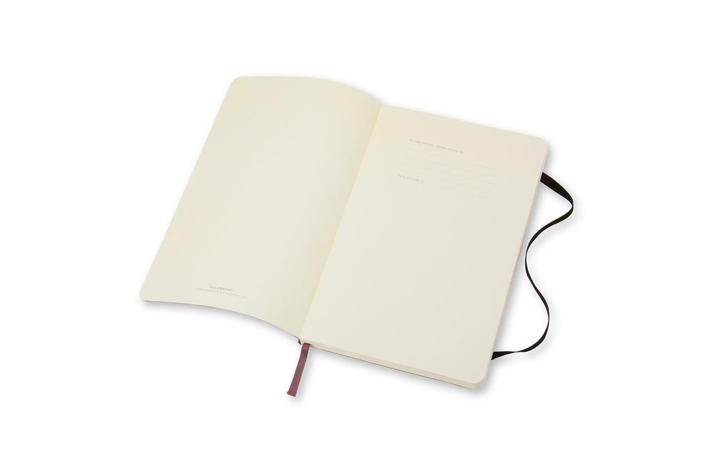 Moleskine Note Classic Notebook Soft Cover Horizontal Ruled Large Size 13cm X Height Black QP616 (Width 21cm)