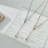 Perlenkette, Damen Y-förmig verstellbar, Eine vielseitig tragbare Schlüsselbein-Kette, Titanstahl farbbeständig Accessoires Trend