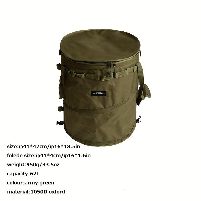 62L Collapsible Camping Storage Bucket Heavy Dut Outdoor Gear Organizer Bag Portable Camping Trash Bin for Picnic RV Fishing