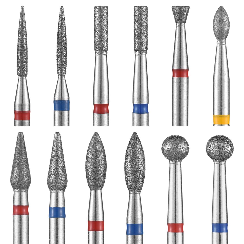 10PCS Diamond Nail Drill Bit Set Electric Milling Cutters For Manicure Rotary Burr Cuticle Clean Manicure Drill Accessories
