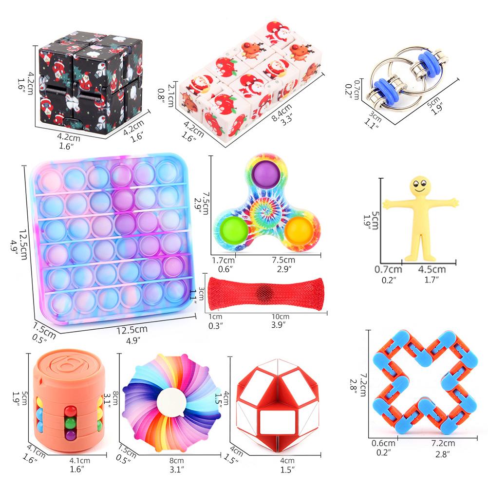 24Pcs Christmas Stress Relief DIY Toy Set Decompression Fidget Kit for Kids & Adults Holiday Gift