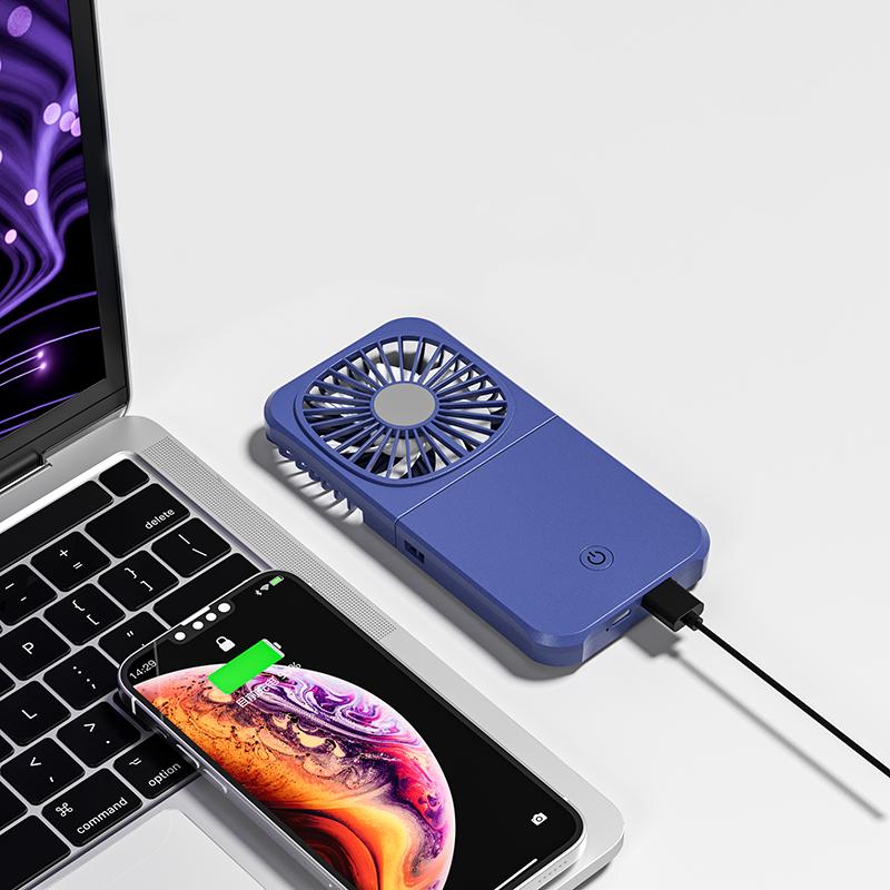 Mini Ventilatore USB Portatile 1800mAh Power Bank Ricaricabile Pieghevole Ventilatore Raffreddamento Collo Tre Velocità Leggero Indossabile Esterno