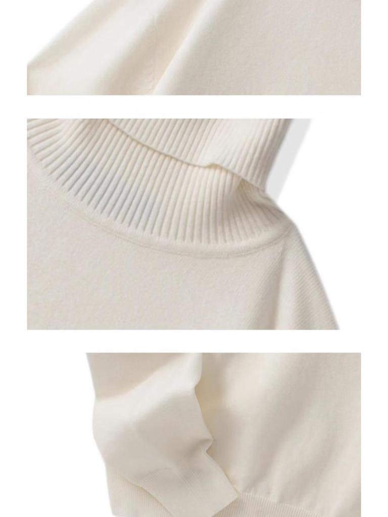 Men's Loose Plus Size High Neck Knit Sweater - Solid Color, Long Sleeve, Spring/Autumn/Winter