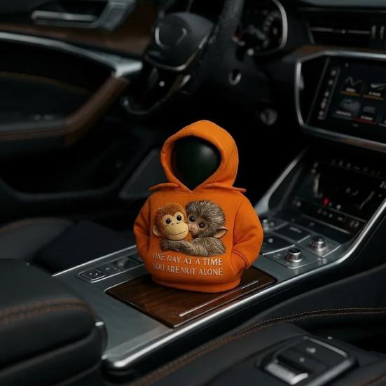 Monkey Hoodie Gear Shift Cover Funny Sweatshirt Shift Knob Sleeve for Car Easy to Install Unique Interior
