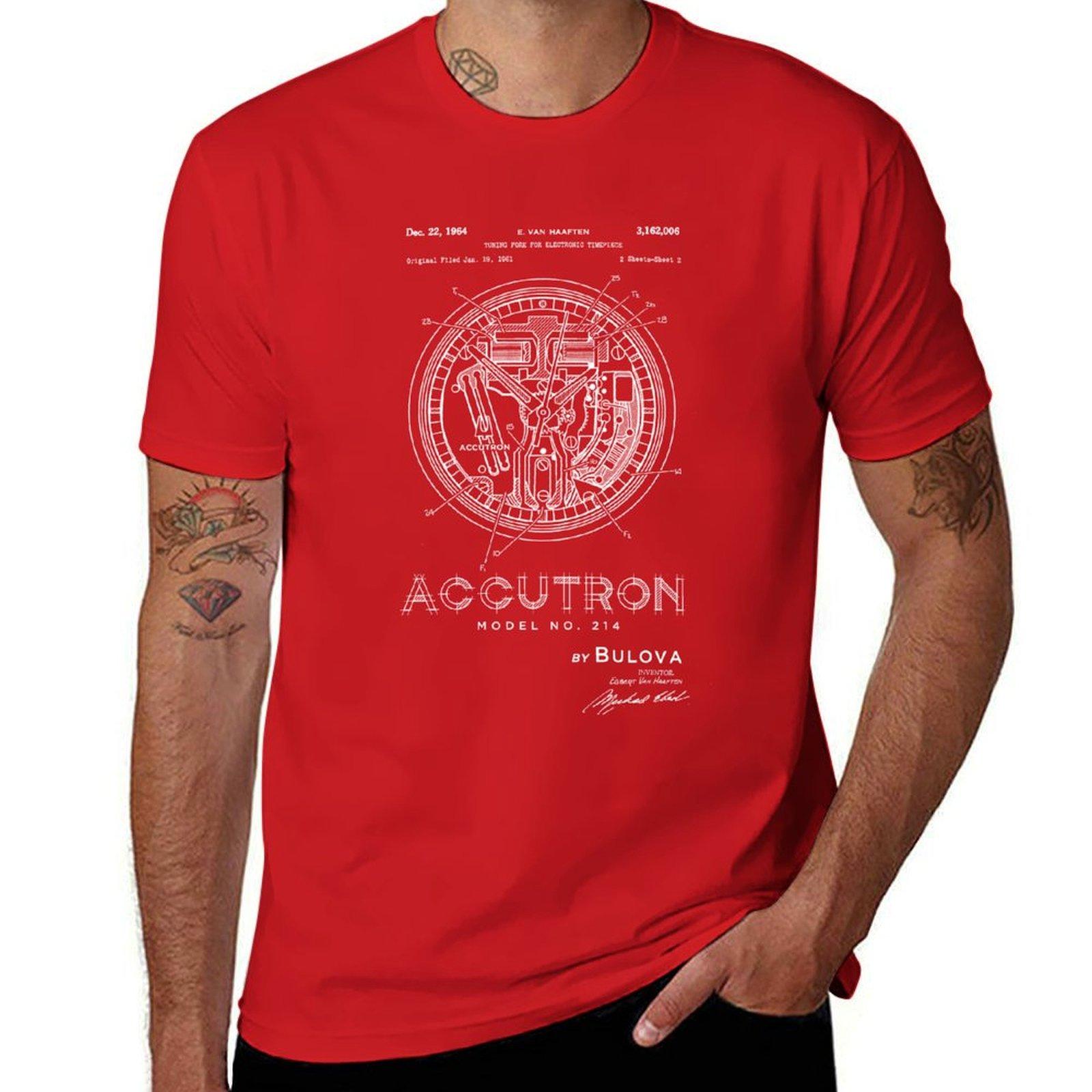 Accutron 214 Blueprint Patent T-Shirt man clothes oversized graphic tee oversized t shirts for men S