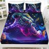 Cat Astronaut Pattern Mattress Three-Piece Digital Printing Mattress Bedding Set Adult Children