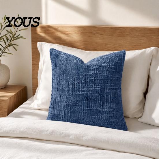 Smooth Zipper Pillow Cover Couch Throw Cover, Decorative Soft Cozy Chenille Case, Rustic Wrinkle-resistant Pillowcase Farmhouse Fall for Living
