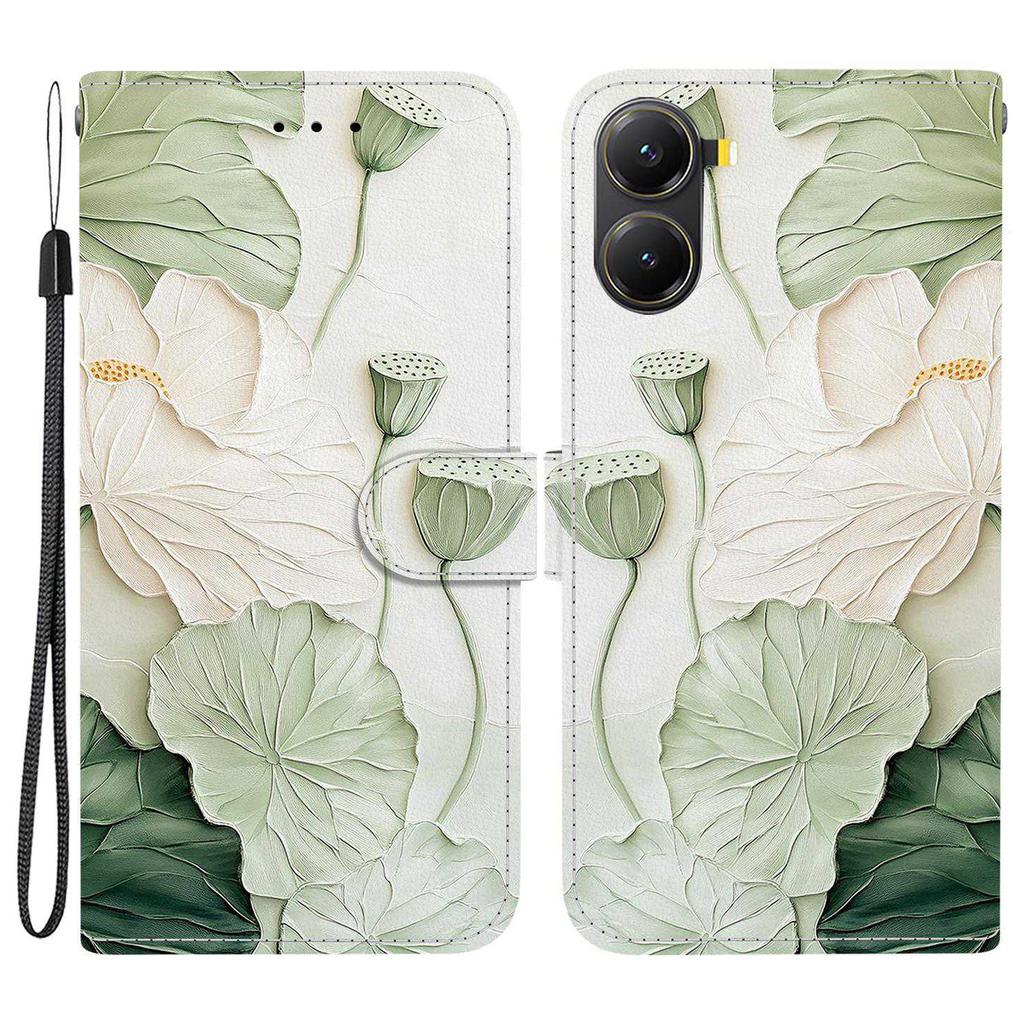 For Xiaomi Redmi Turbo 4 5G/Poco X7 Pro 5G Wallet Case Pattern Printing Leather Stand Phone Cover with Strap