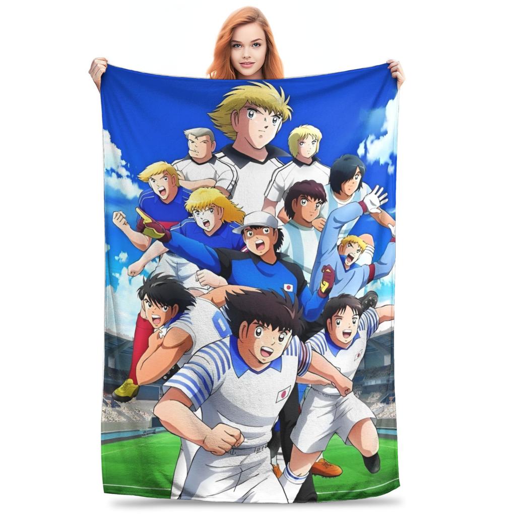 Captain Tsubasa Team Blanket Teppei Kisugi Wakabayashi Genzo Flannel Throw Blankets Summer Air Conditioning Soft Bedspreads,