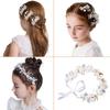 Samcos Hair Crystal Flower Hair Photo Japanese Clothing Ornament, Ribbon, Butterfly, Hairpin, Pearl, Beads, Crown, Ribbon, White, Headband, Kids,