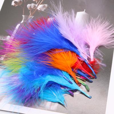 50 Pièces Velours Vasculaire Plume de Dinde Accessoires DIY Jouet pour Chat Barbie Artisanat Décoration