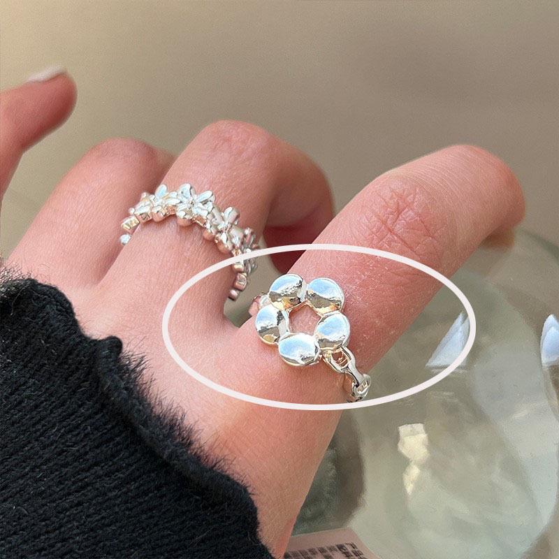 Korean Style Irregular 925 Sterling Silver Women's Versatile Ring, Non-Fading Niche Ins Design