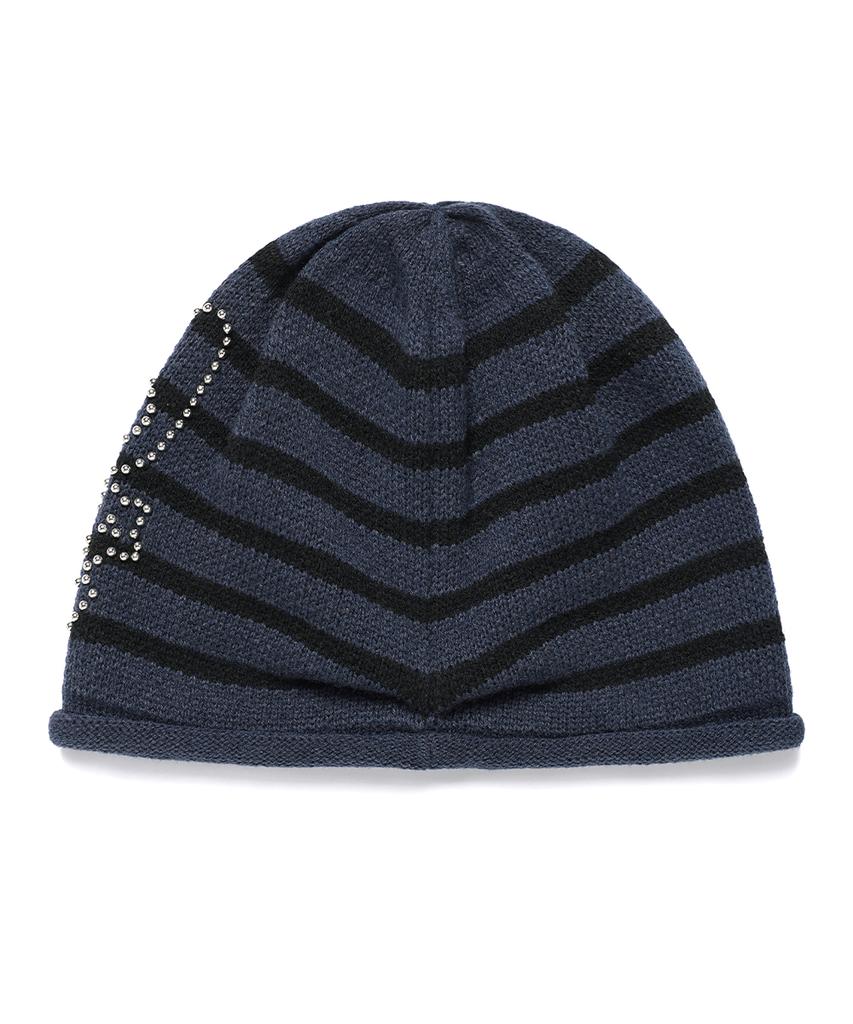 CAVISH Skull Cat Striped Beanie Navy(Cv2Ffuab32A)