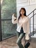 PTORGE White Dress Solid Long Sheer Flared Y2K Street Style Women's Shirt, Color, Turn-Down Collar, Sleeve, Shirt, See-Through Blouse, Open-Collar
