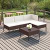 Day and Night - Day and Night Garden Furniture Set 5 Pieces and Brown Synthetic Rattan Cushions
