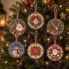 12pcs Christmas Pearl Diamond Painting DIY Kit Handmade Christmas Tree Decoration Adult Christmas Pendant Ornaments Decoration