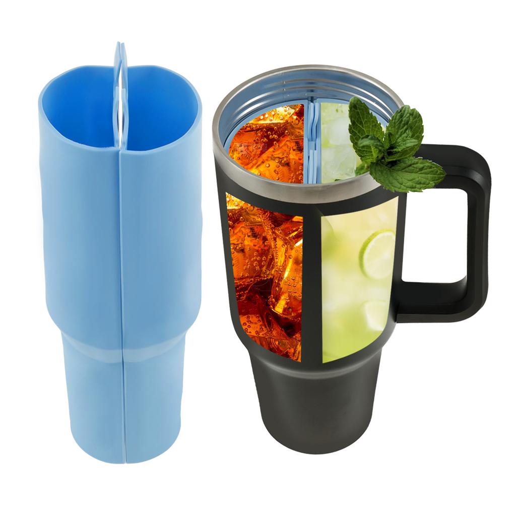 2-in-1 Drink Separator Silicone Liner for Stanley Cup 40 Oz Cup Divider Accessories Inner Cup Section Tray for Dual-Sided Drink