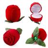 Red Rose Jewelry Box Wedding Ring Gift Case Earrings Storage Display Holder