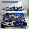 3pcs B-BLUE L-LOCK Themed Duvet Cover Set, Includes 1 Duvet Cover and 2 Pillowcases,Skin-Friendly&Comfortable Fabric,Suitable Bedding Sets
