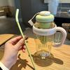 1300ML Large Capacity Plastic Water Cup with Handle, Straw and Tea Strainer, Portable Sports Water Bottle, Tea Cup, Beverage Cup