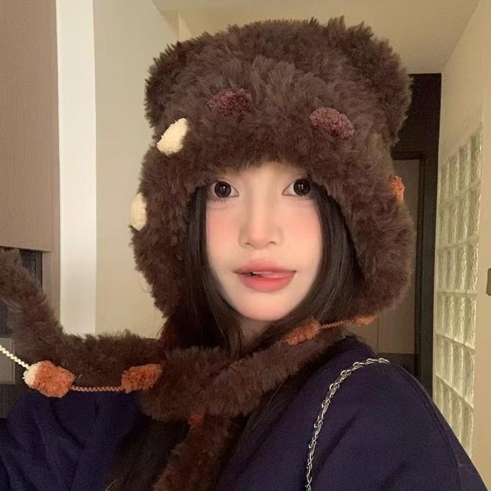 Fashion Windproof Ear Protection Hat Cold Proof Thickened Hood Cap Warm Hat Women