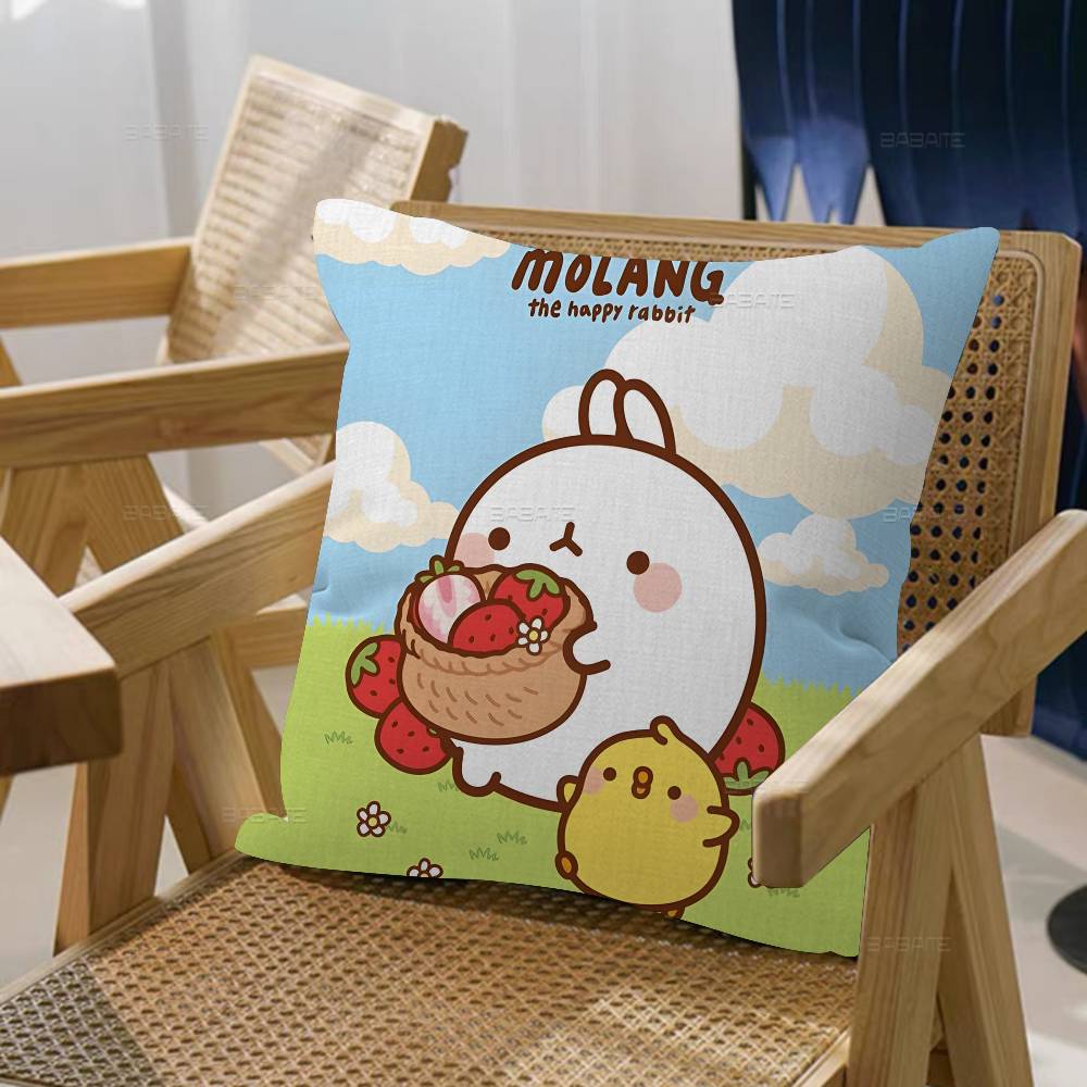 Anime Cute M-Molang Maple Design Cushion Cover Happy Autumn Harvest decor Holiday Decorati Pillow Cover