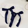 In Stock: Navy Blue Bow Hair Clips - Preppy Style Duckbill Pair