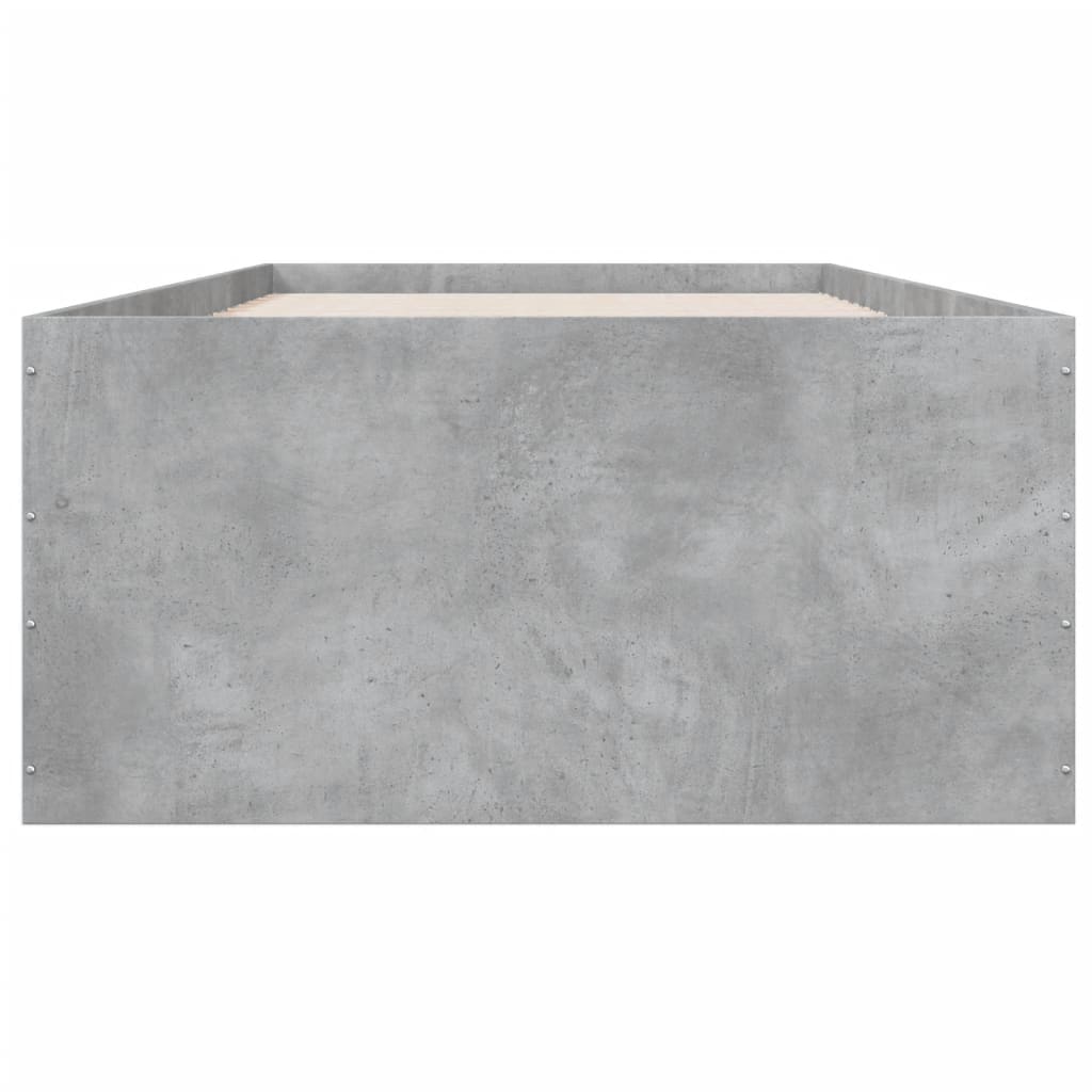 Bed Frame Concrete Grey 75 x 190 cm Engineered Wood