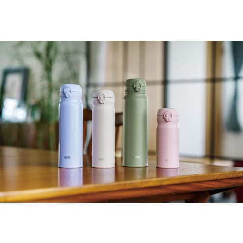 Thermos Vacuum Insulated Portable Mug, 350ml, Smoked Khaki, Removable Spout for Easy Cleaning, Lightweight, One-Touch Opening, Stainless Steel Bottle,