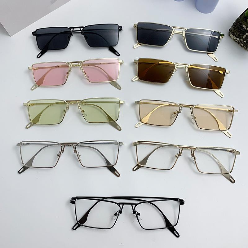 Vintage Metal Frame Square Sunglasses Women Men Rectangle Sun Glasses Female Eyewear Oculos De Sol for Male Female Eyeglasses