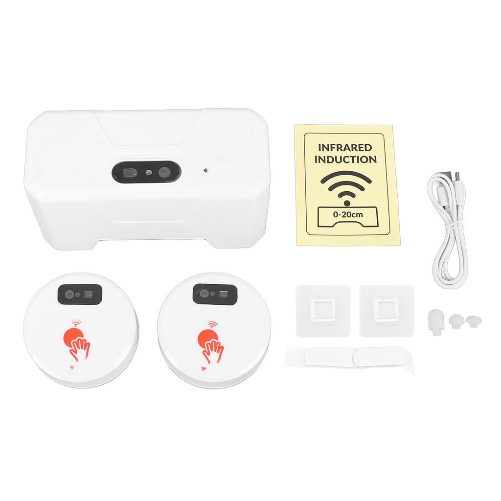 Electric Toilet Sensor Flush Kit with 2 Sensors 1800mAh Push Type Flush Automatic Touchless External