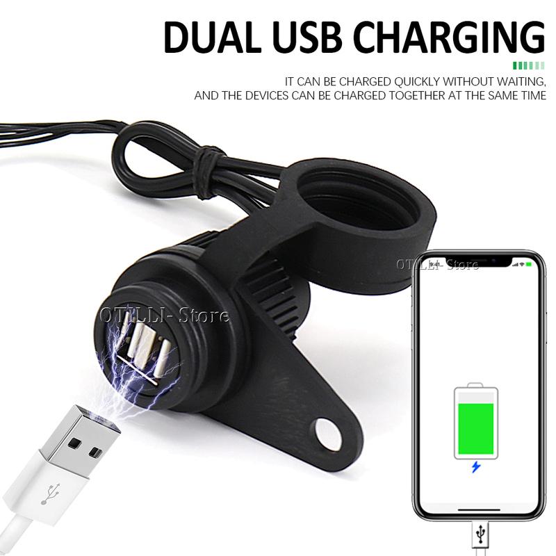 Motorcycle Accessories For BMW R1200GS R1250GS F900GS F700GS F750GS F800GS F850GS ADV Dual USB Charger Plug Socket Power Adapter