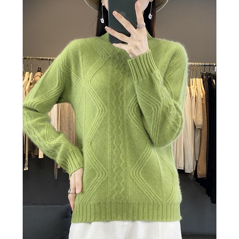 

Женская базовая водолазка на осень и зиму, новая утолщенная внутренняя вязаная кофта, короткий свободный свитер большого размера XXL